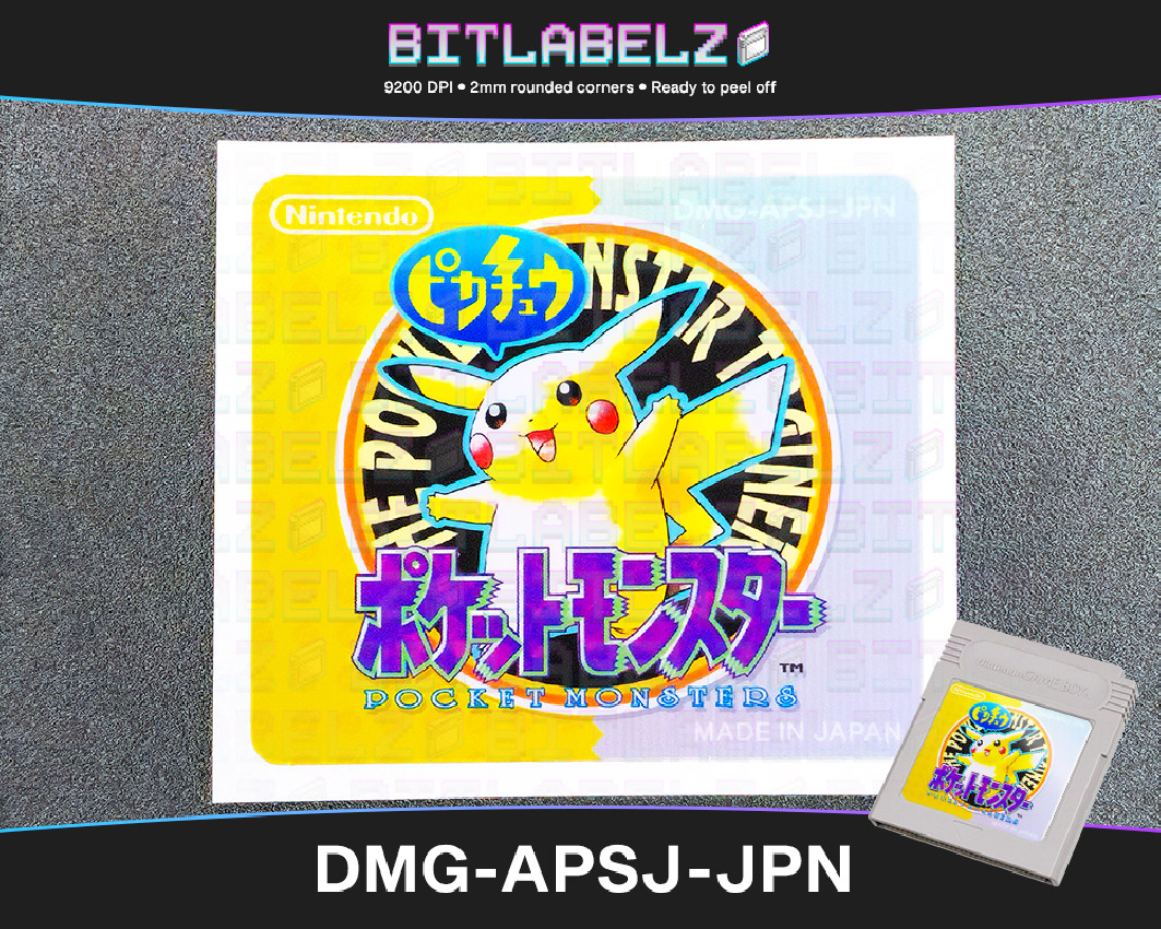 Pokemon Yellow - Holographic Game Boy Label [DMG-APSJ-JPN]