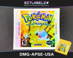 Pokemon Yellow - Holografisches Game Boy Label [DMG-APSE-USA]