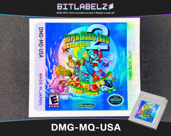 Super Mario Land 2 - Holografisches Game Boy Label [DMG-MQ-USA]