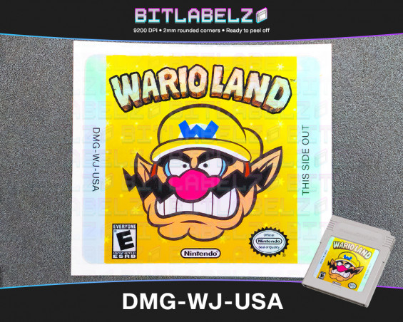 Wario Land - Holografisches Game Boy Label [DMG-WJ-USA]