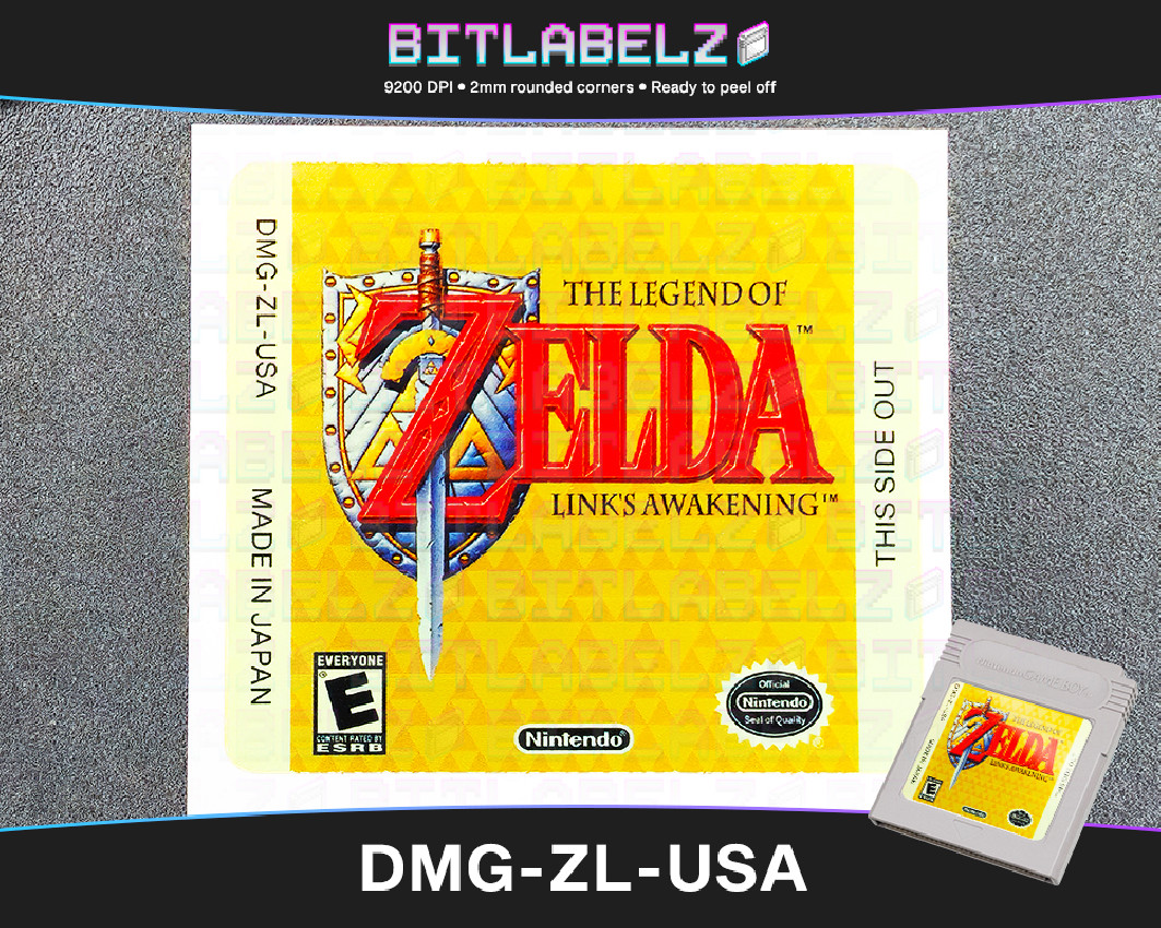 The Legend of Zelda: Link's Awakening - Goldenes Game Boy Label [DMG-ZL-USA]