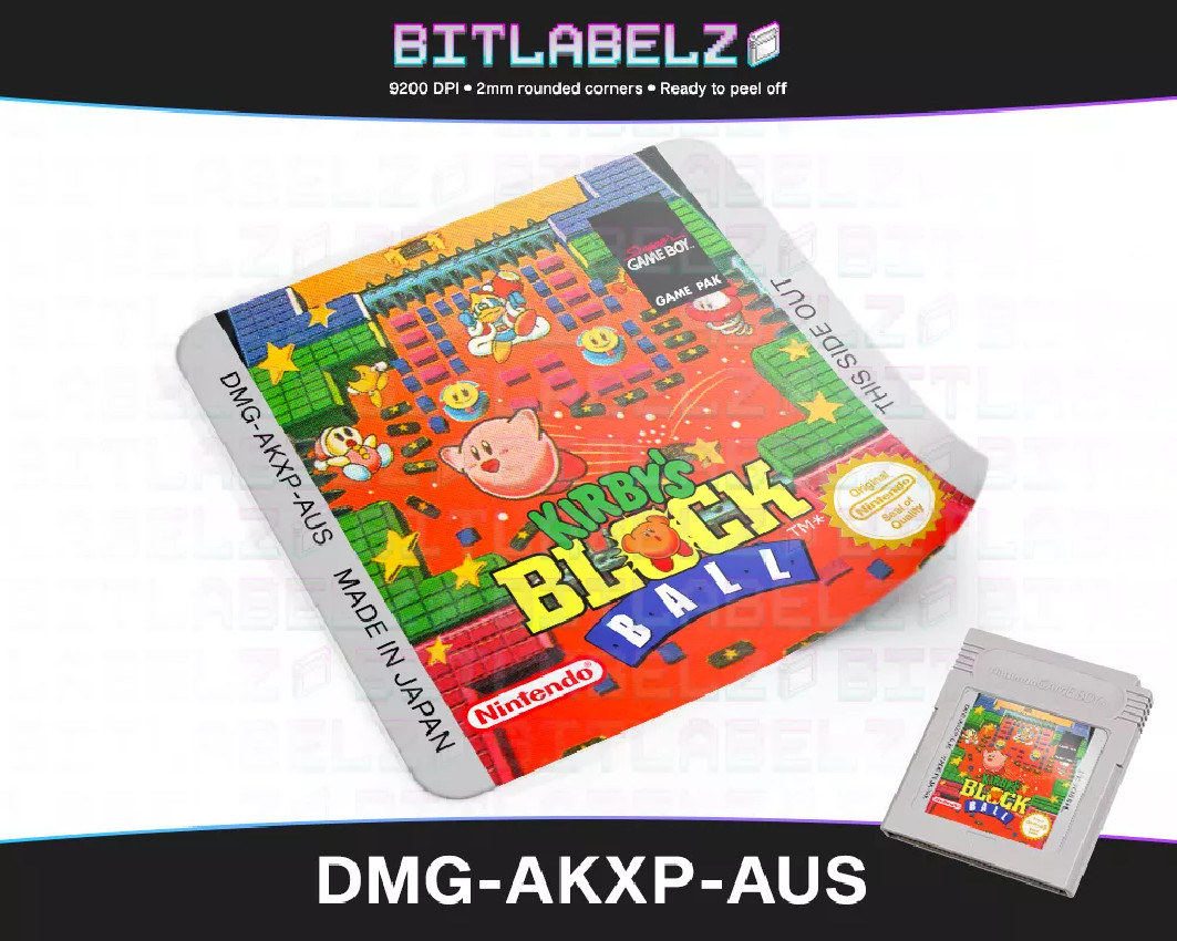 Kirby's Block Ball Game Boy Label [DMG-AKXP-AUS]