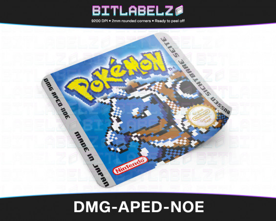 Pokemon Blaue Edition - Pixel-Art Game Boy Label [DMG-APED-NOE]