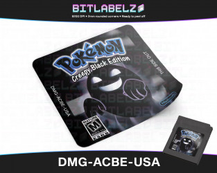 Pokemon Creepy Black Edition - Custom Game Boy Label [DMG-ACBE-USA]