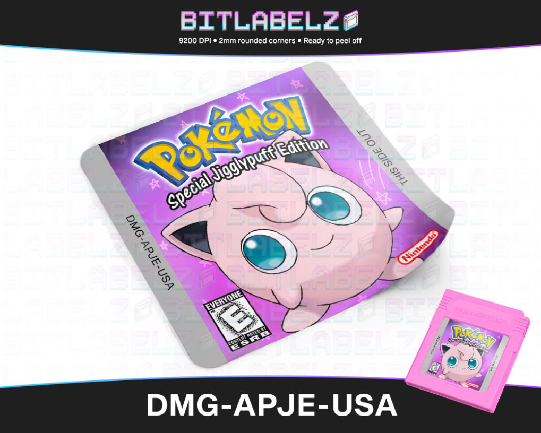 Pokemon Pink Jigglypuff Version - Custom Game Boy Label [DMG-APJE-USA]