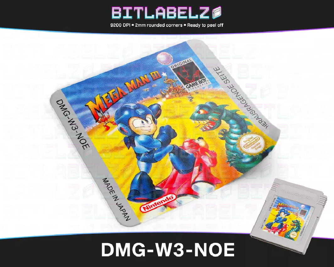 Mega Man III - Game Boy Label [DMG-W3-NOE]