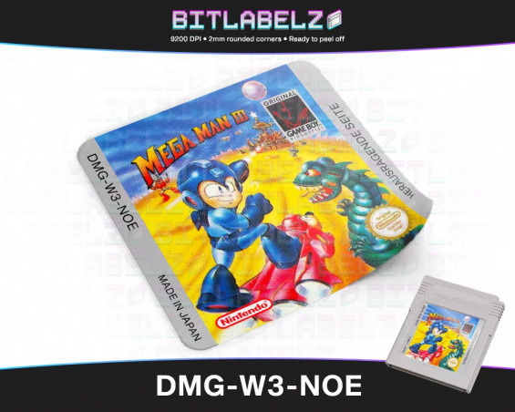 Mega Man III - Game Boy Label [DMG-W3-NOE]