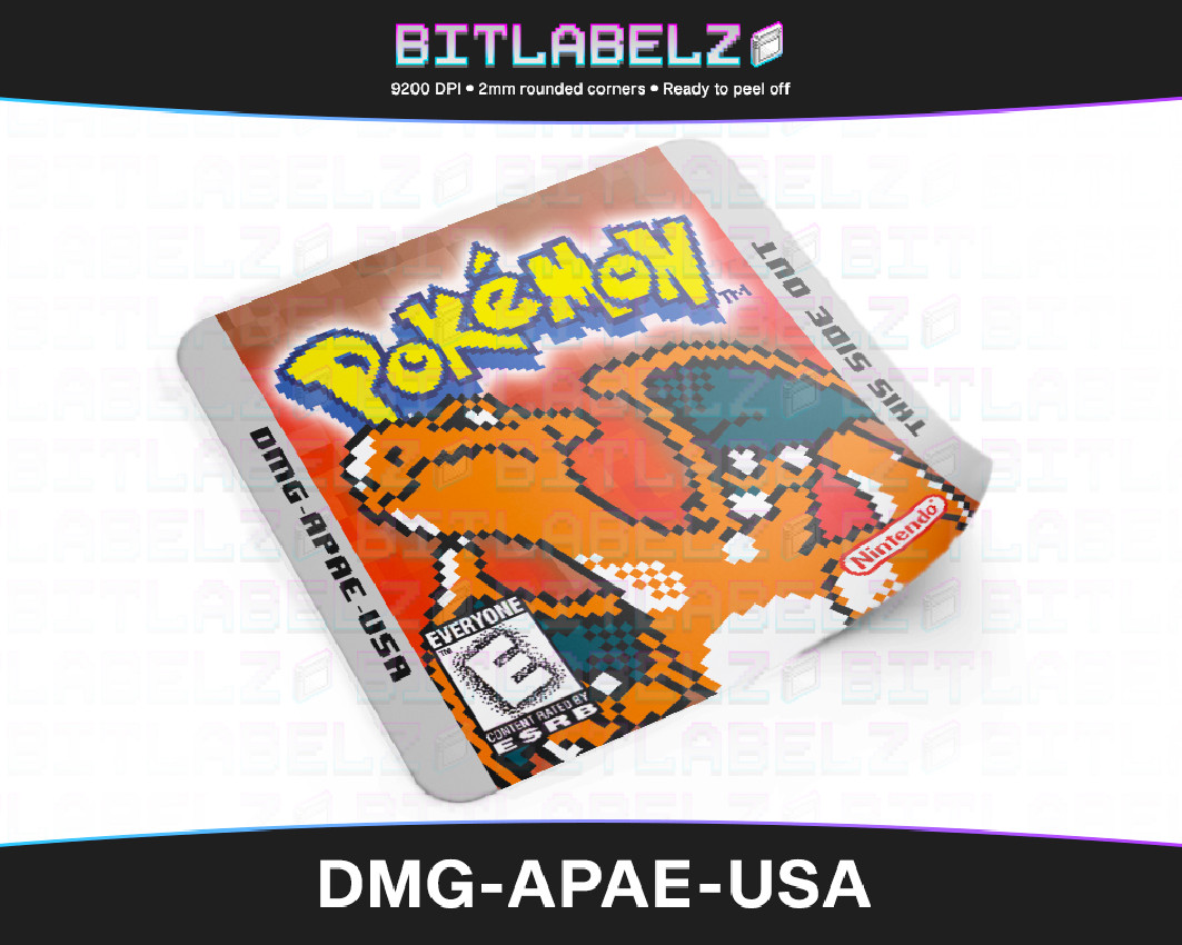 Pokemon Red Version - Pixel-Art Game Boy Label [DMG-APAE-USA]