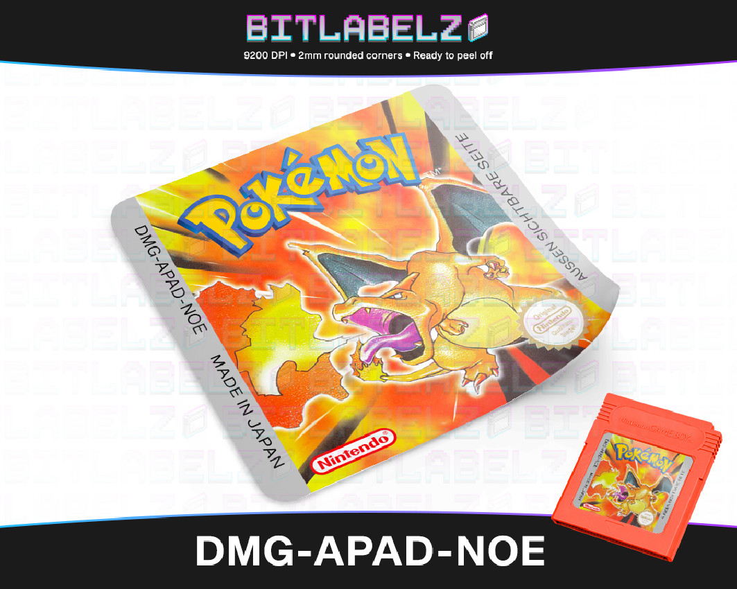 Pokemon Rote Edition - TCG Style Game Boy Label [DMG-APAD-NOE]