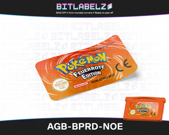 Pokemon Feuerrote Edition - Game Boy Advance Label [AGB-BPRD-NOE] with Metallic Effect