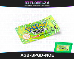 Pokemon Blattgüne Edition - Game Boy Advance Label [AGB-BPGD-NOE] with Metallic Effect