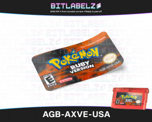 Pokemon Ruby Version - Game Boy Advance Label [AGB-AXVE-USA] mit Metallic Effekt