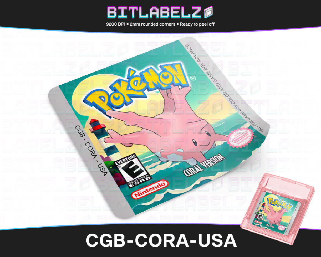 Pokemon Coral Version - Custom Game Boy Color Label [CGB-CORA-USA]