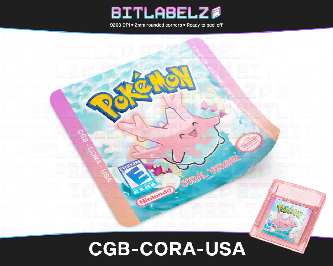 Pokemon Coral Version - Custom Game Boy Color Label [CGB-CORA-USA]