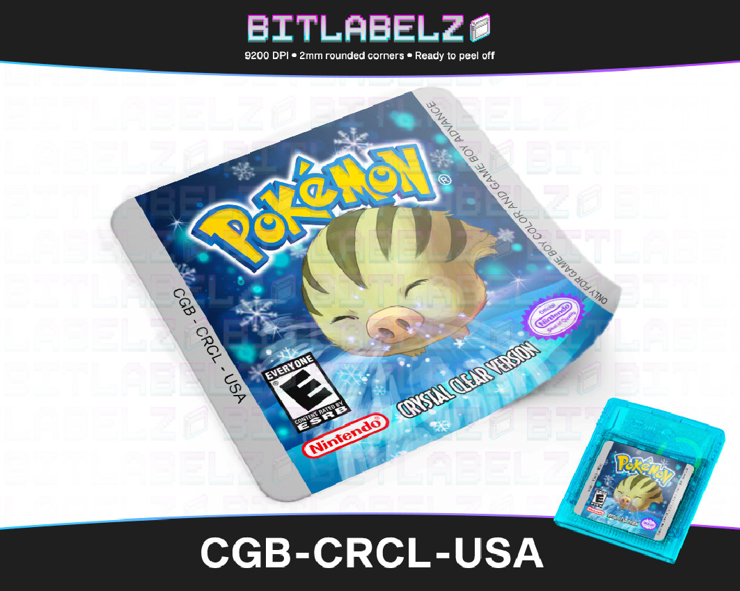 Pokemon Crystal Clear Version - Custom Game Boy Color Label [CGB-CRCL-USA]