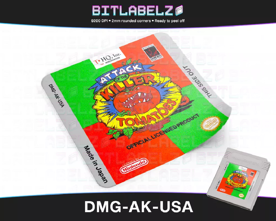 Attack of the Killer Tomatoes - Game Boy Label [DMG-AK-USA]