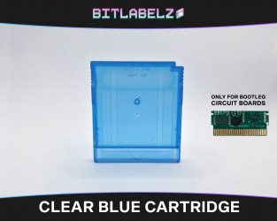 Clear Blue Bootleg Game Boy Replacement Cartridge Shell Fontside