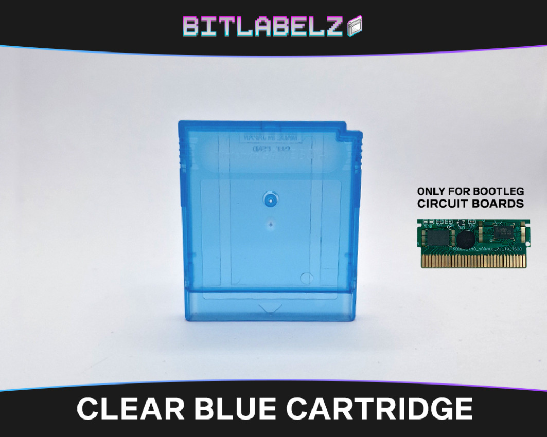 Blau-Transparentes Bootleg Game Boy Austausch-Gehäuse Vorderseite