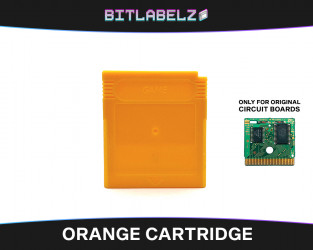 Orange Game Boy Replacement Cartridge Shell with "GAME" Lettering Frontside