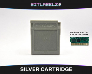 Silver Bootleg Game Boy Replacement Cartridge Shell Frontside