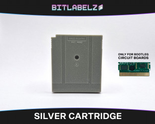 Silbernes Bootleg Game Boy Austausch-Gehäuse Rückseite