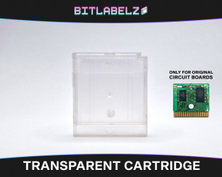 Transparent Silver Game Boy Replacement Cartridge Shell with "GAME" Lettering Frontside