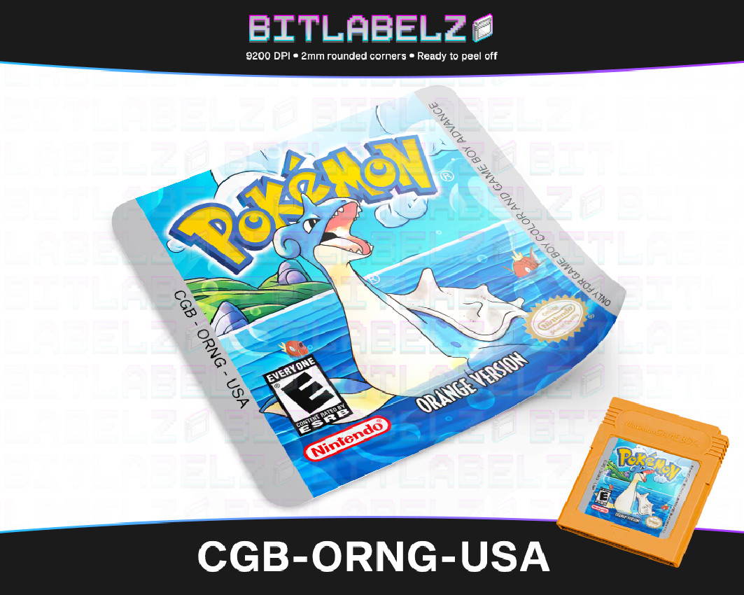 Pokemon Orange Version - Custom Game Boy Color Label [CGB-ORNG-USA]