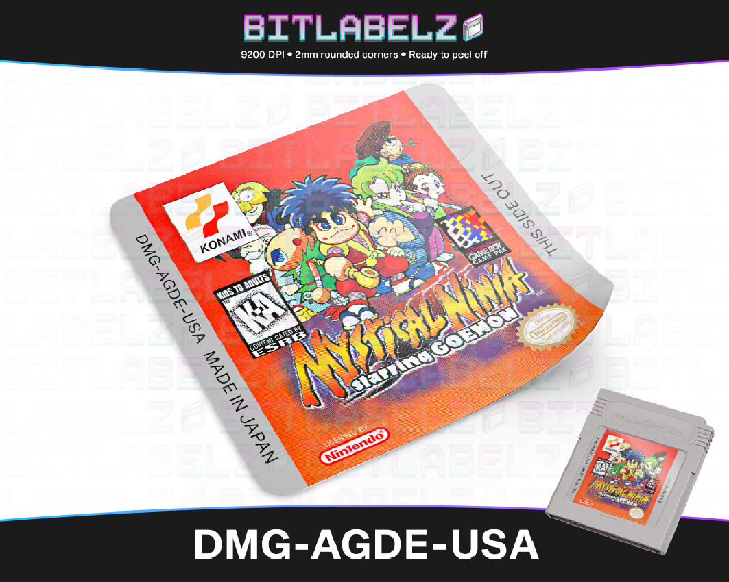 Mystical Ninja Starring Goemon - Game Boy Label [DMG-AGDE-USA]