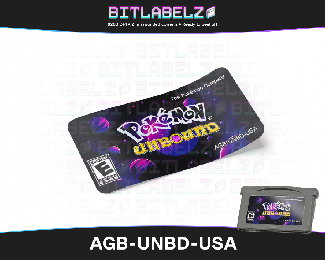 Pokemon Unbound - Holografisches Game Boy Advance Label [AGB-UNBD-USA]