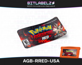 Pokemon Radical Red - Holografisches Game Boy Advance Label [AGB-RRED-USA]