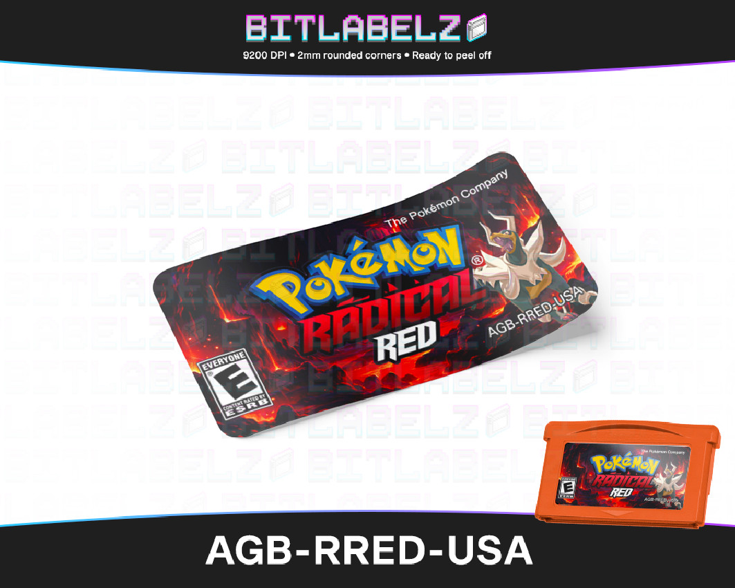 Pokemon Radical Red - Holographic Game Boy Advance Label [AGB-RRED-USA]