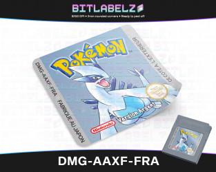 Pokemon Version Argent  - Game Boy Color Label [DMG-AAXF-FRA] with Silver Effect