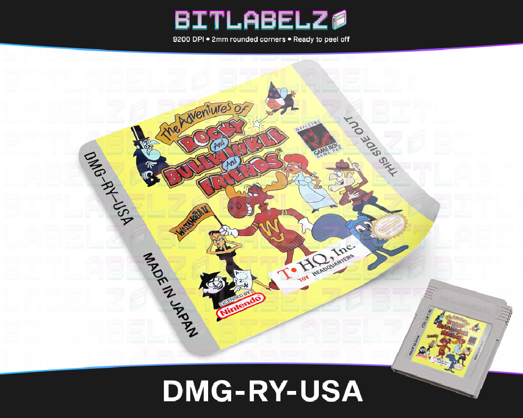 The Adventures of Rocky and Bullwinkle and Friends - Game Boy Label [DMG-RY-USA]