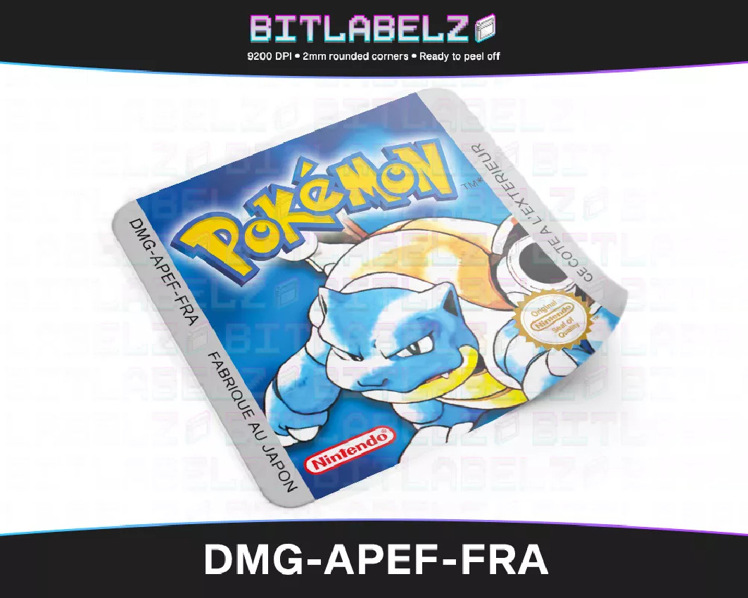 Pokemon Version Bleue Game Boy Label [DMG-APEF-FRA]