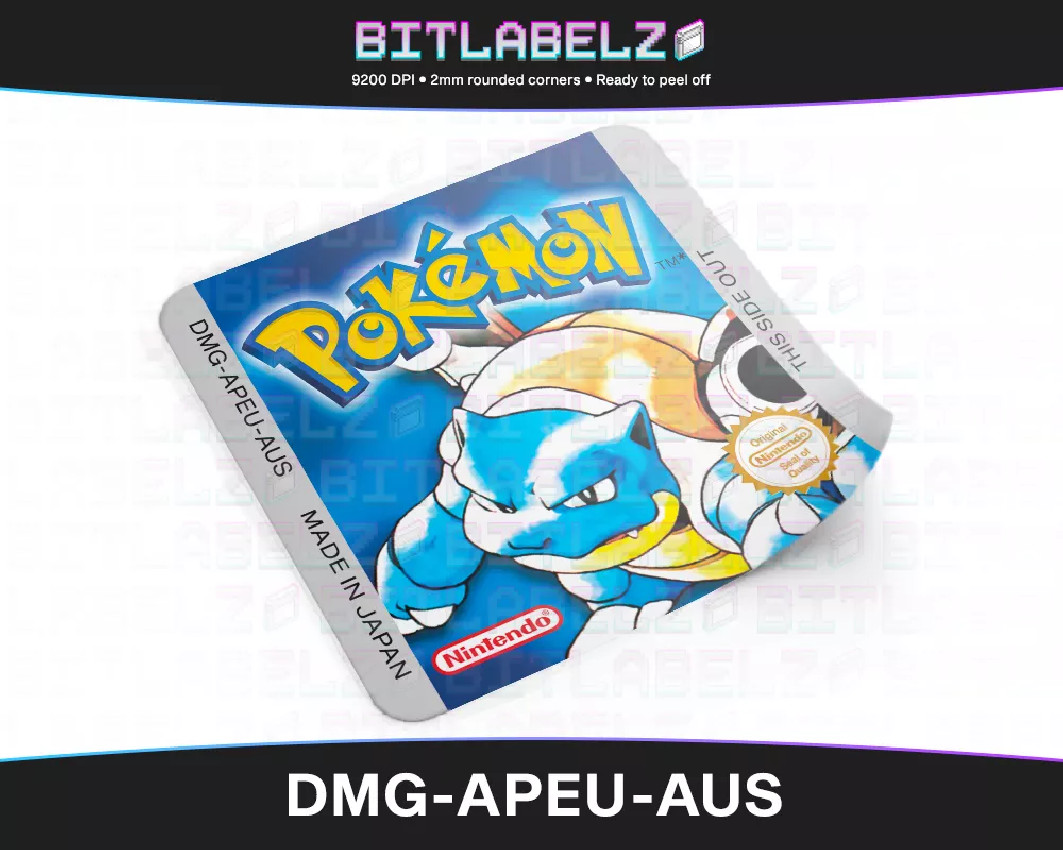 Pokemon Blue Version Game Boy Label [DMG-APEU-AUS]