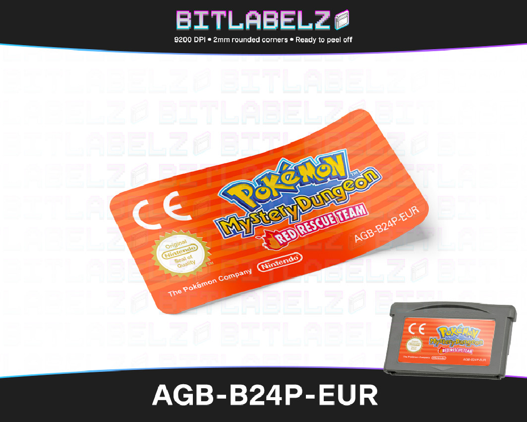 Pokemon Mystery Dungeon: Red Rescue Team - Game Boy Advance Label [AGB-B24P-EUR]