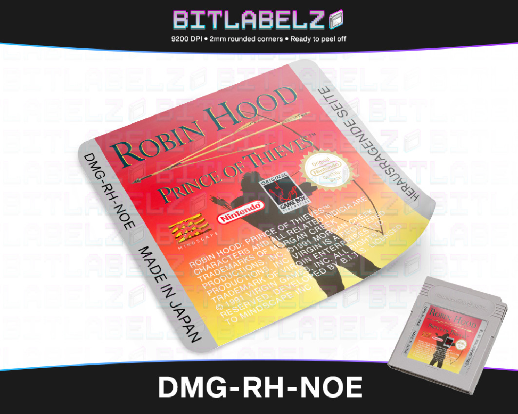 Robin Hood: Prince of Thieves - Game Boy Label [DMG-RG-NOE]