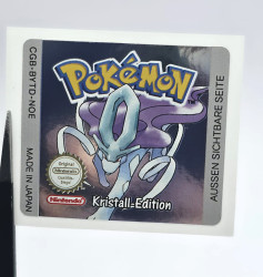 Pokemon Kristall Edition - Game Boy Color Label [CGB-BYTD-NOE] with Metallic Effect