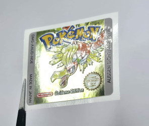 Pokemon Goldene Edition - Game Boy Color Label [DMG-AAUD-NOE] mit Gold Effekt