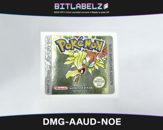 Pokemon Goldene Edition - Game Boy Color Label [DMG-AAUD-NOE] mit Gold Effekt