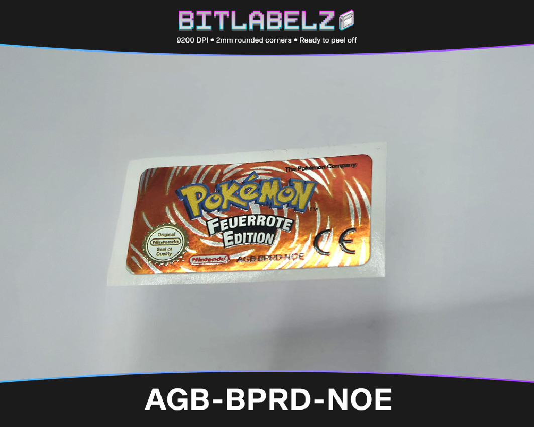 Pokemon Feuerrote Edition - Game Boy Advance Label [AGB-BPRD-NOE] mit Metallic Effekt