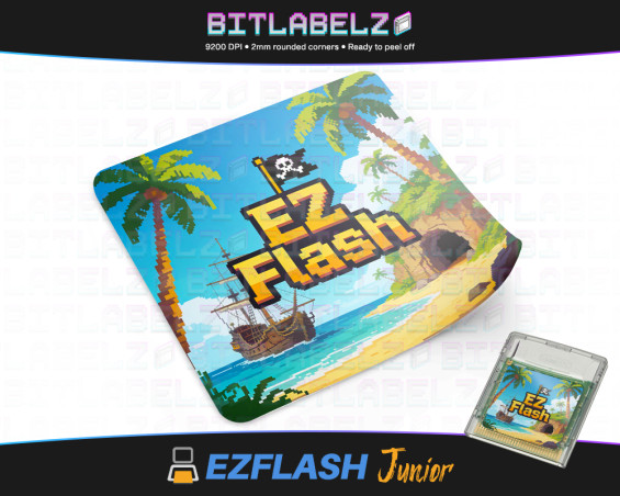 EZ Flash Junior (Jr.) "Pixel Pirate Cove" - Label