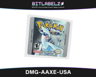 Pokemon Silver Version - Game Boy Color Label [DMG-AAXE-USA] mit Silber Effekt