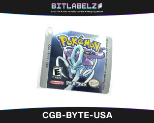 Pokemon Crystal Version - Game Boy Color Label [CGB-BYTE-USA] mit Metallic Effekt