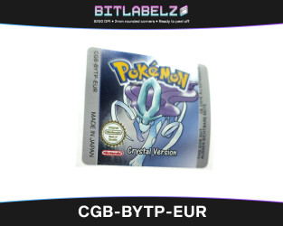 Pokemon Crystal Version - Game Boy Color Label [CGB-BYTP-EUR] mit Metallic Effekt