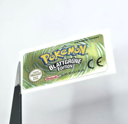 Pokemon Blattgüne Edition - Game Boy Advance Label [AGB-BPGD-NOE] with Metallic Effect