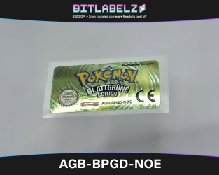 Pokemon Blattgüne Edition - Game Boy Advance Label [AGB-BPGD-NOE] with Metallic Effect