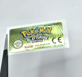 Pokemon Blattgüne Edition - Game Boy Advance Label [AGB-BPGD-NOE] with Metallic Effect