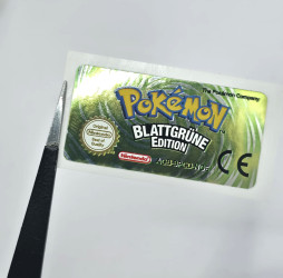 Pokemon Blattgüne Edition - Game Boy Advance Label [AGB-BPGD-NOE] mit Metallic Effekt