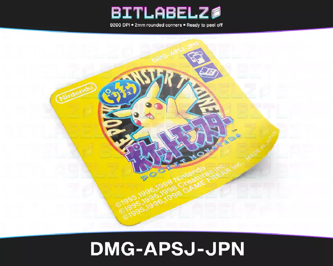 Pokemon Yellow Version - Game Boy Label [DMG-APSJ-JPN]